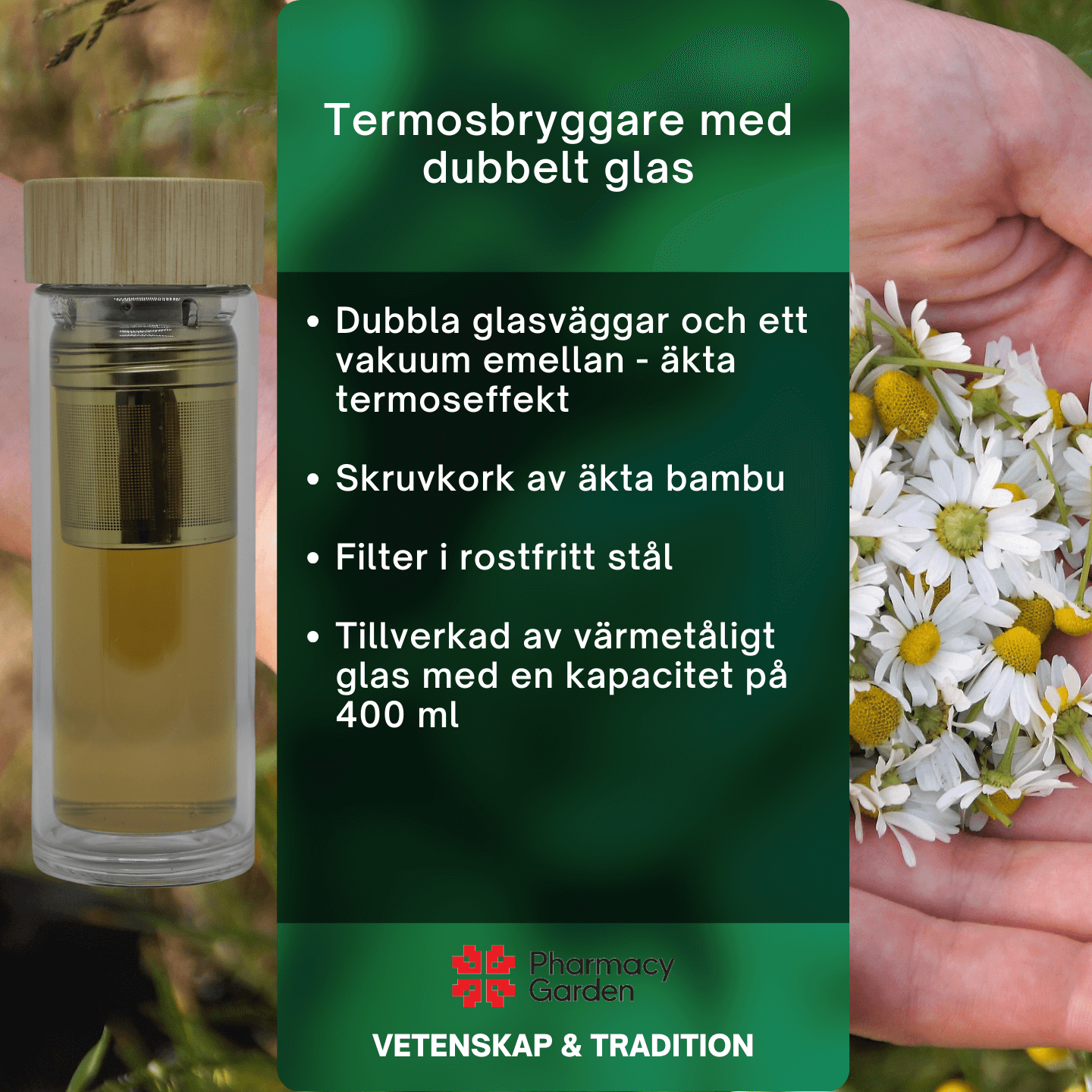 Termoskannu, kaksinkertainen lasi