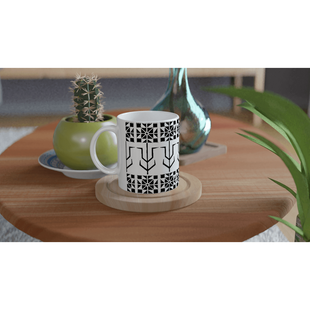 White ceramic mug 325 ml - Recipe 3.3t pattern