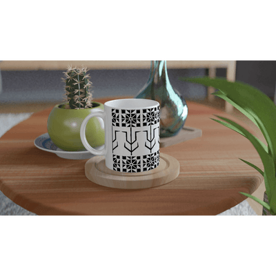 White ceramic mug 325 ml - Recipe 3.3t pattern