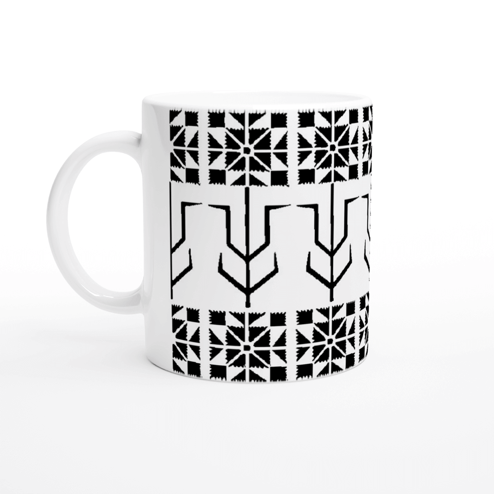 White ceramic mug 325 ml - Recipe 3.3t pattern